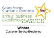 Winner (Award Category) of the Year, Greater Vernon Chamber 2017 Business Excellence Awards